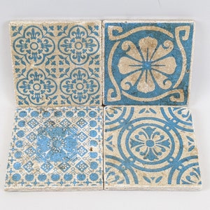 PORTO Conjunto mágico de 4 azulejos vintage / posavasos / azulejos retro imagen 4