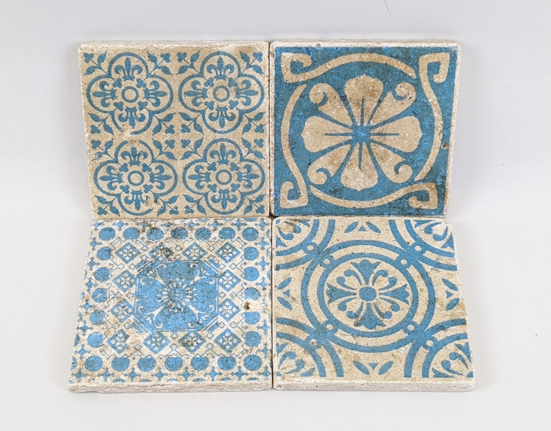 PORTO Conjunto mágico de 4 azulejos vintage / posavasos / azulejos retro imagen 4