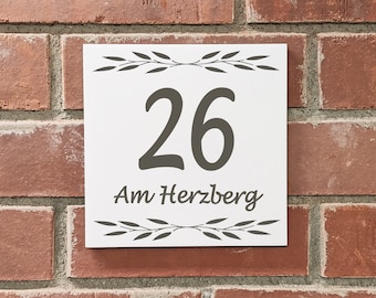 VINTAGE TILE 20 x 20 cm house number + street name or individual imprint