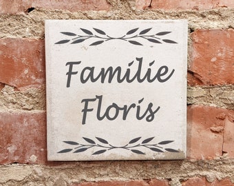 Vintage tile 15 x 15 cm house/apartment sign YOUR MOTIV