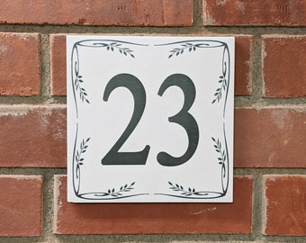 Vintage tile 20 x 20 cm large house number YOUR MOTIF