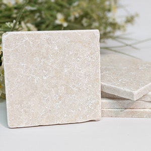 5 ou 10 carreaux & sous-verres vintage vierges / carreaux en pierre naturelle 10 x 10 cm 5er Set