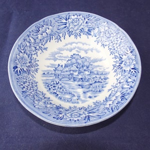 Salem Fruit Bowl Dish Blue and White China Meakin Ironstone Transfer Ware