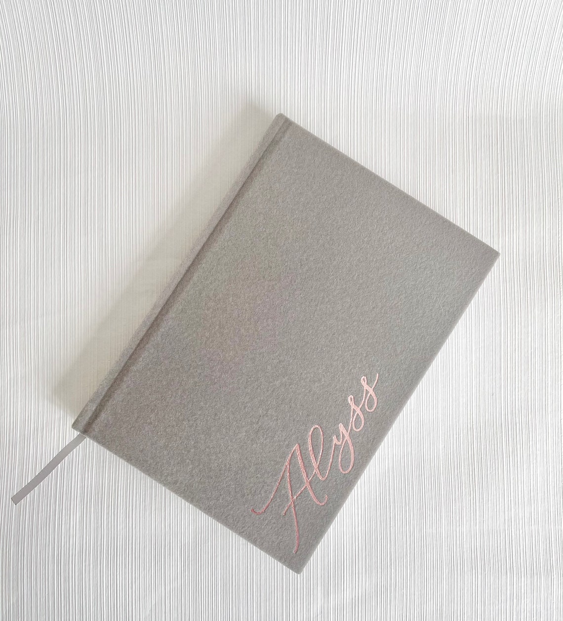 Grey velvet personalised notebook A5 lined notepad journal Etsy