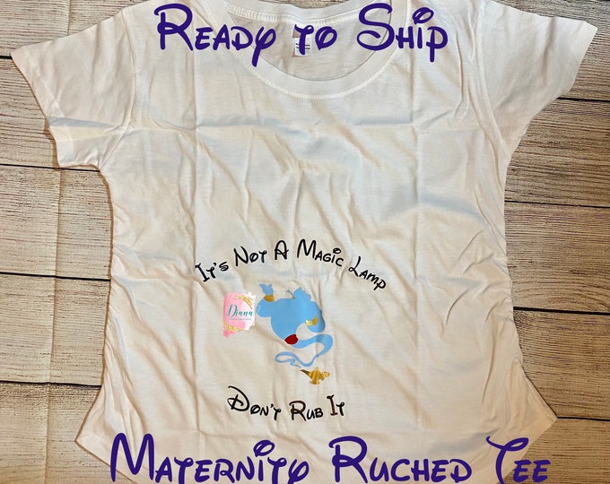 Ready to ship, Maternity, Aladdin, Pregnant, Magic Lamp, Don't Touch, Expecting, Announcement, New Mom, Baby Shower, Baby Belly, Clearance