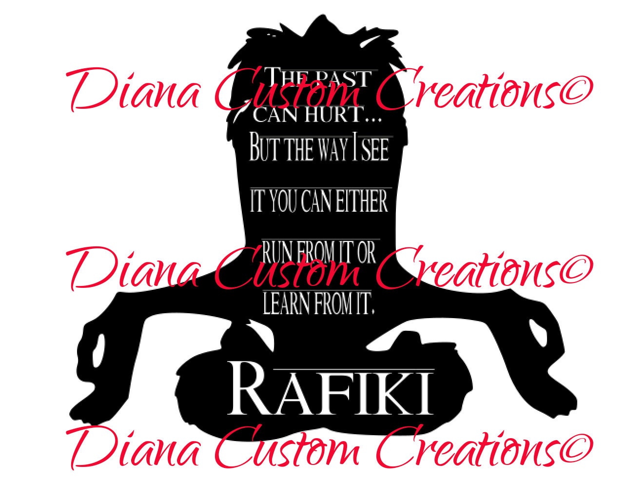 Download Rafiki Lion King Past Quote Cut out Iron on Decal Vinyl