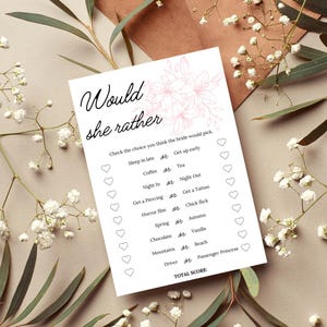 Bridal Shower Game Would She Rather Printable Editable Wedding Game Bride To Be Interactive Game