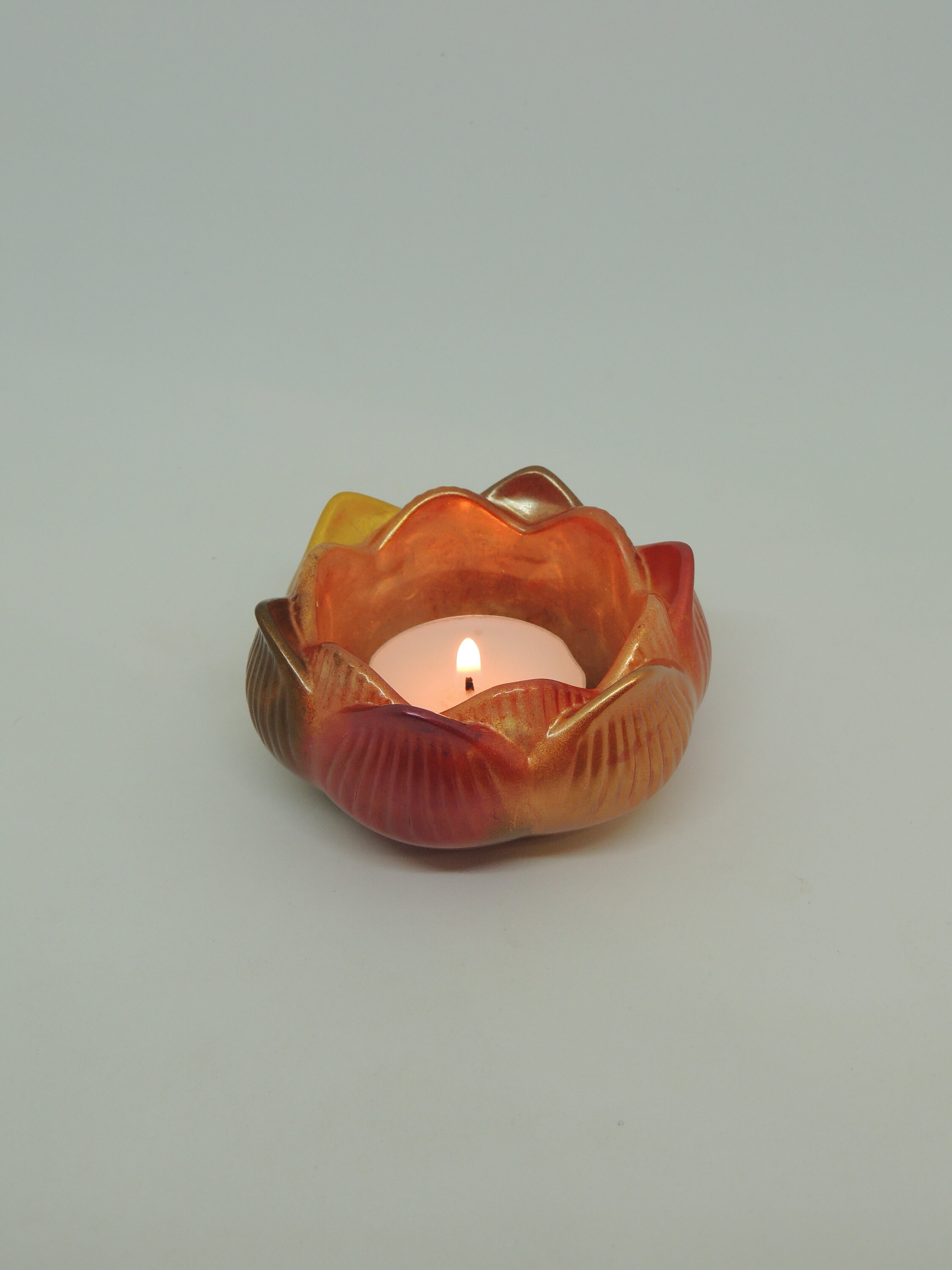 Photophore, Fleur de Lotus, Porte Bougie, Fait Main en Résine Époxy, Candle Holder