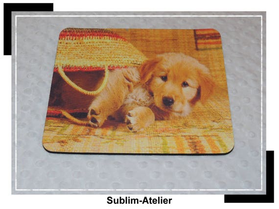 Puppy Mouse Pad In A Basket Mousepad Computer Desk Etsy