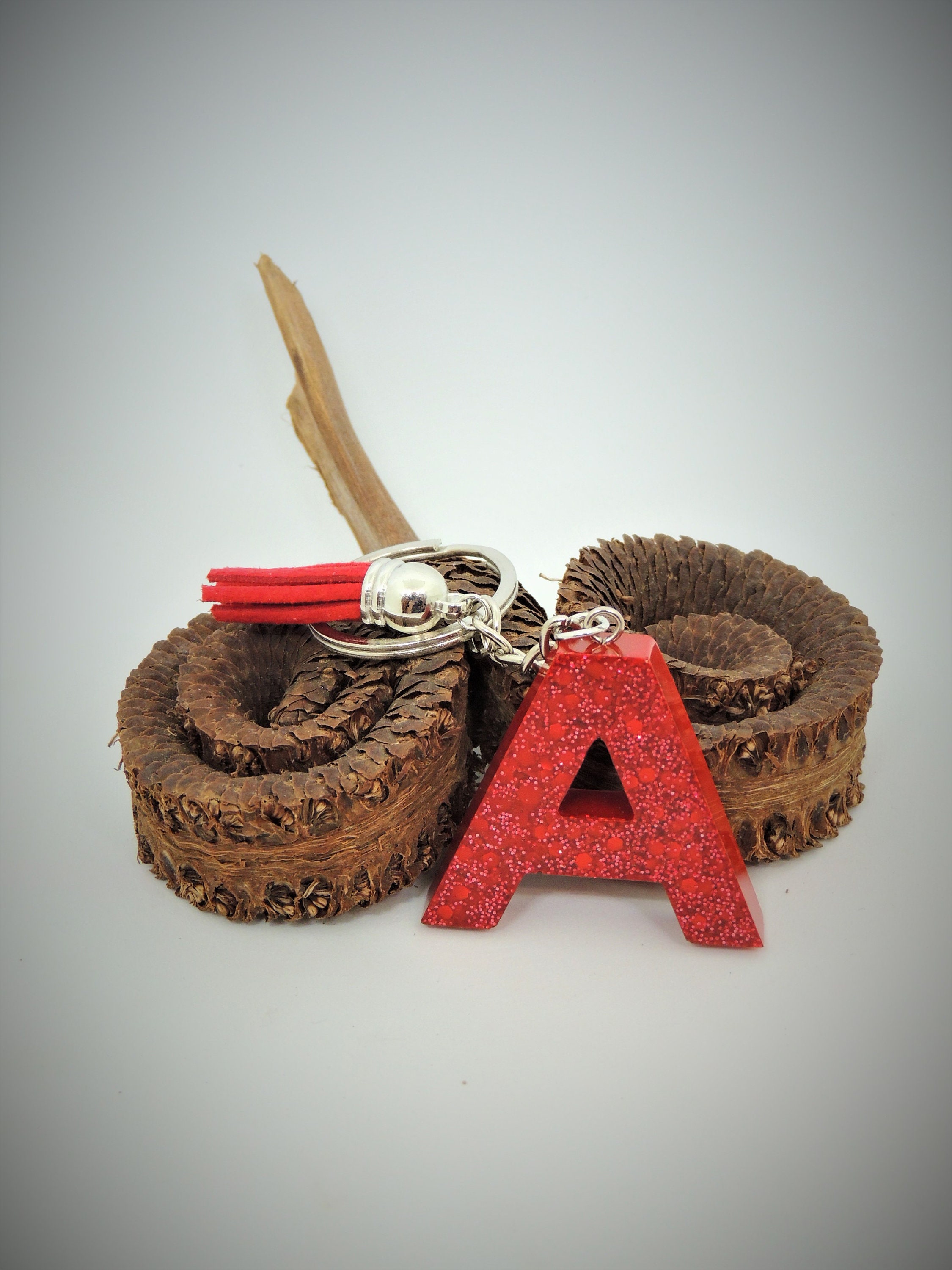Schlüsselanhänger Mit Strass-Buchstabe D – Silberfarben, Ca. 2,5 X 3,5 Cm