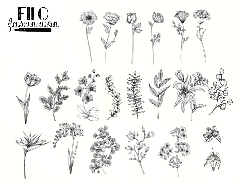 XXL Plants Transparent Stickers Planner Diary Filofax 21 Pcs