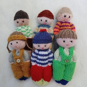 SMALL KNITTED DOLLS in wool and cotton free delivery