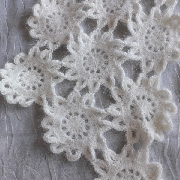 ETOLE ECHARPE ANGORA au crochet blanc écru