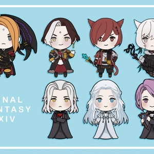 FFXIV Blushing NPC keychains - ENDWALKER - Double Sided