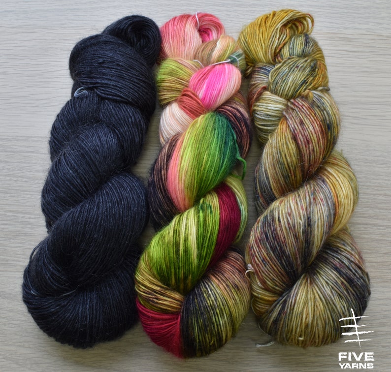 Handdyed yarn FingeringSport Hand dyed yarn- Absolulu! Hand dyed sock yarn Superkid MohairMerino Blend Fingering yarn