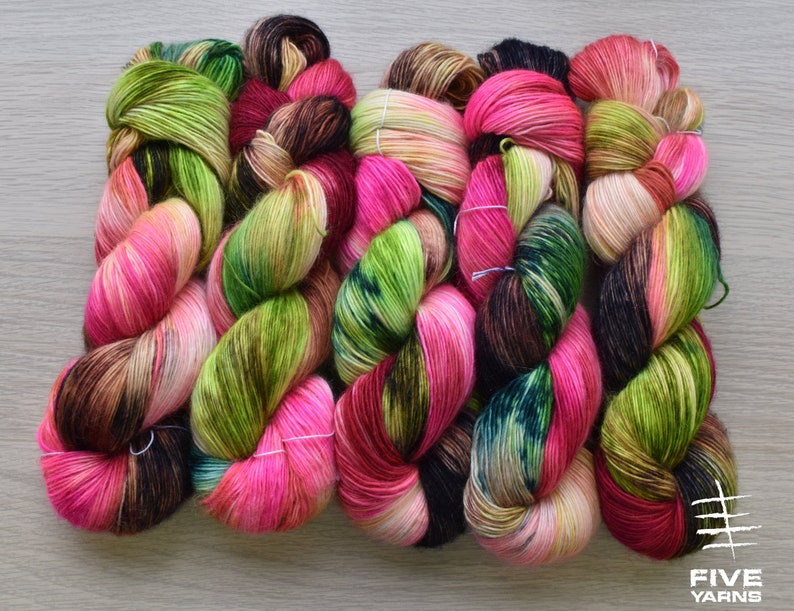 Handdyed yarn FingeringSport Hand dyed yarn- Absolulu! Hand dyed sock yarn Superkid MohairMerino Blend Fingering yarn