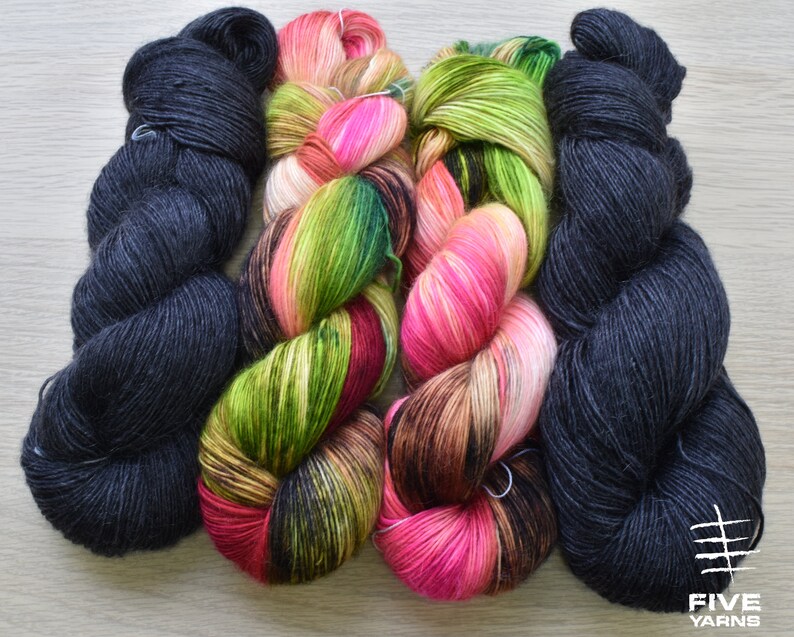 Handdyed yarn FingeringSport Hand dyed yarn- Absolulu! Hand dyed sock yarn Superkid MohairMerino Blend Fingering yarn