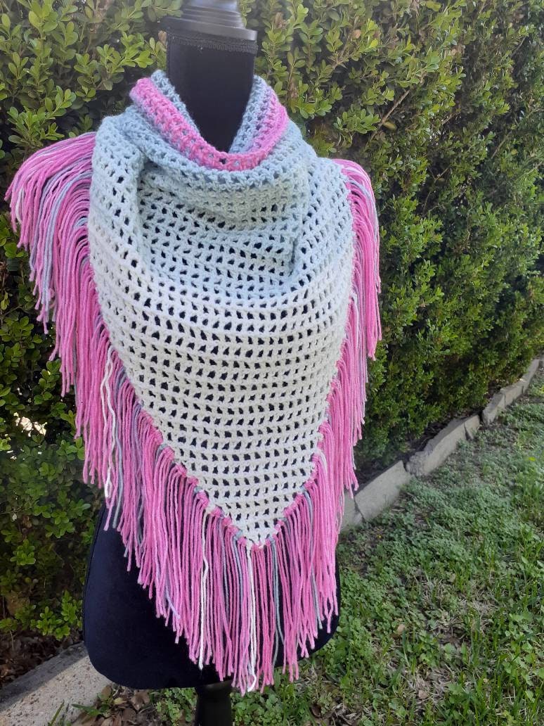 Triangle scarf beach cover up Handmade crochet scarf Etsy