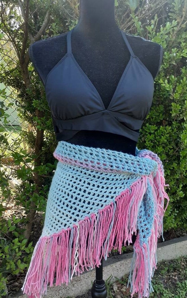 Triangle scarf beach cover up Handmade crochet scarf Etsy