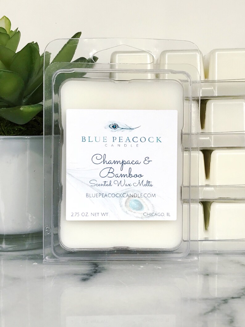 CHAMPACA /& BAMBOO Wax Melts Candle Melts Champaca Bamboo Wax Tart Gift for Mom Gift for Wife Vegan Wax Tarts Scented Wax Cubes