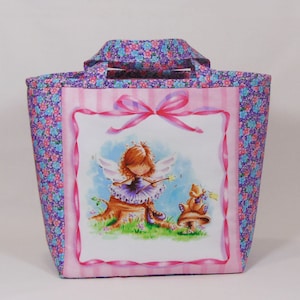 Fairy Tote Bag, Handmade Cotton Fabric Handbag Gift