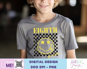 Eighth grade - 90s- retro- digital design- png
