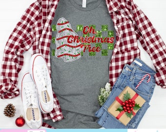 Oh Christmas Tree - Faux embroidery - faux sequin- digital design- png