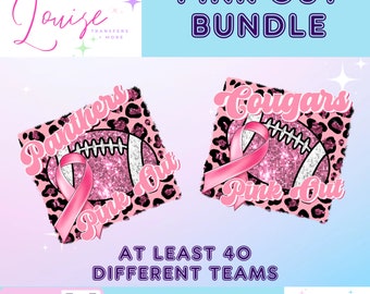 Pink out Football Digital bundle- digital design bundle- 300 DPI- PNG
