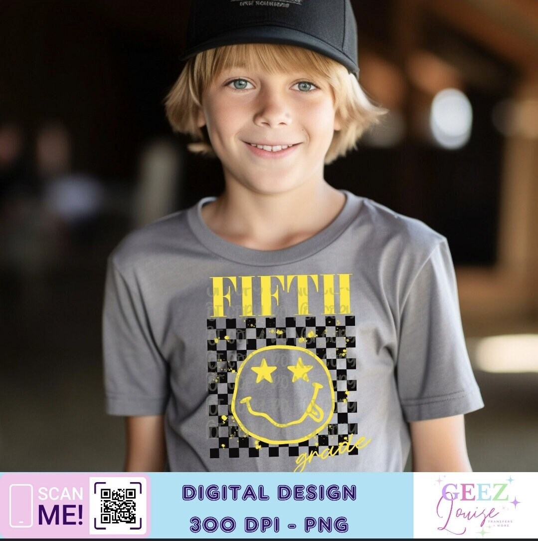 Fifth grade - 90s- retro- digital design- png