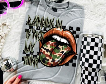 Mischen ist nicht mein Ding PNG | Camo Tongue Sublimations Design | Digitaler Download