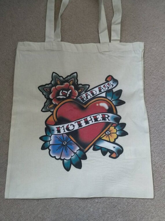 Badass Mother Tote Bag - 100% Cotton - Mother's Day - New Mum - Mom - Baby Shower