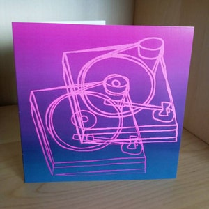Purple Record Player Carte de vœux vierge