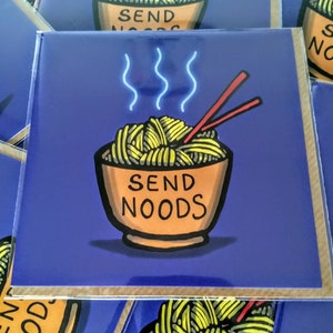 Envoyer Noods Carte de vœux vierge Obtenez bientôt Saint-Valentin Anniversaire Nouilles Ramen Dessin animé Drôle