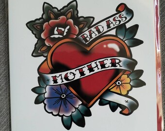 Bad Ass Mother Greetings Card - mother's day - new parent - baby shower