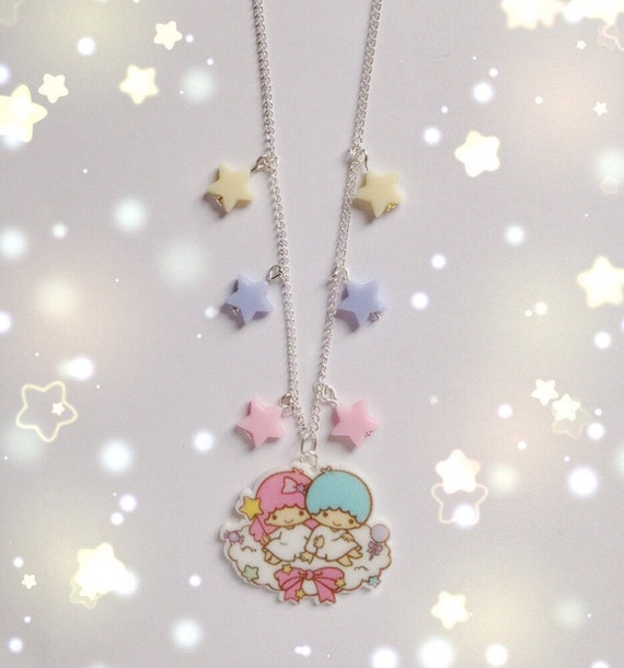 Kawaii Little Twin Stars Starry Sky Necklace Fairy Kei | Etsy
