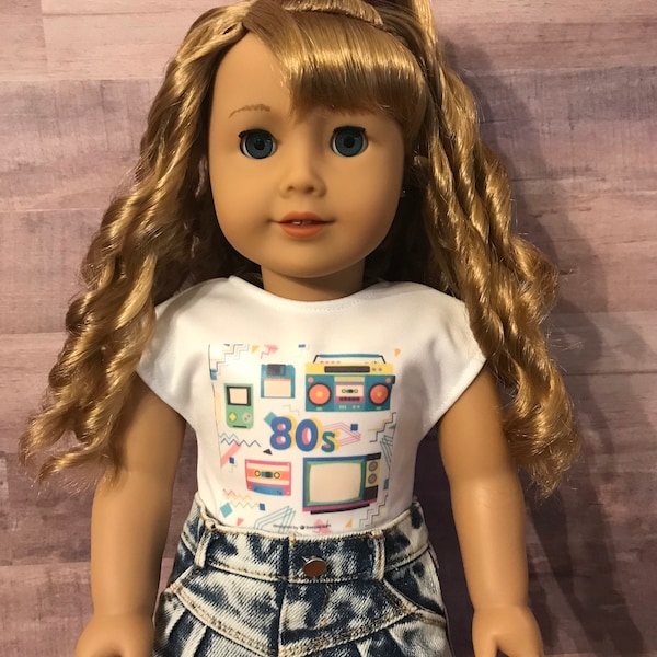 18” Doll Clothes Fits American Girl 80s Tees