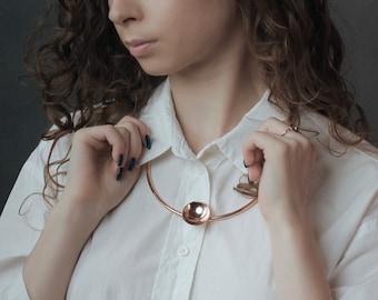 SPOON collar | copper necklace on silver chain