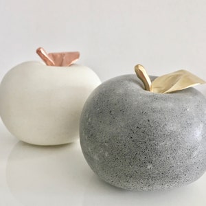 Concrete Copper and Brass Decor Apple, Concrete Apple, Apple decor, Concrete paperweight apple