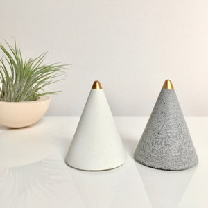 Wedding set of Concrete ring holders / Wedding ring cones