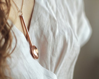 SPOON necklace | copper pendant on silver chain