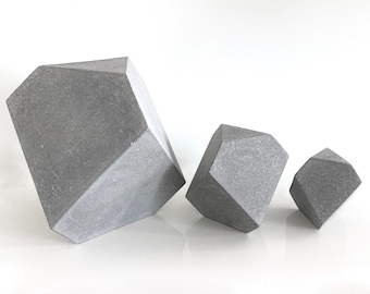 Durer Solid Concrete sculpture, Geometric solid, Concrete math sculpture, polyhedron sculpture