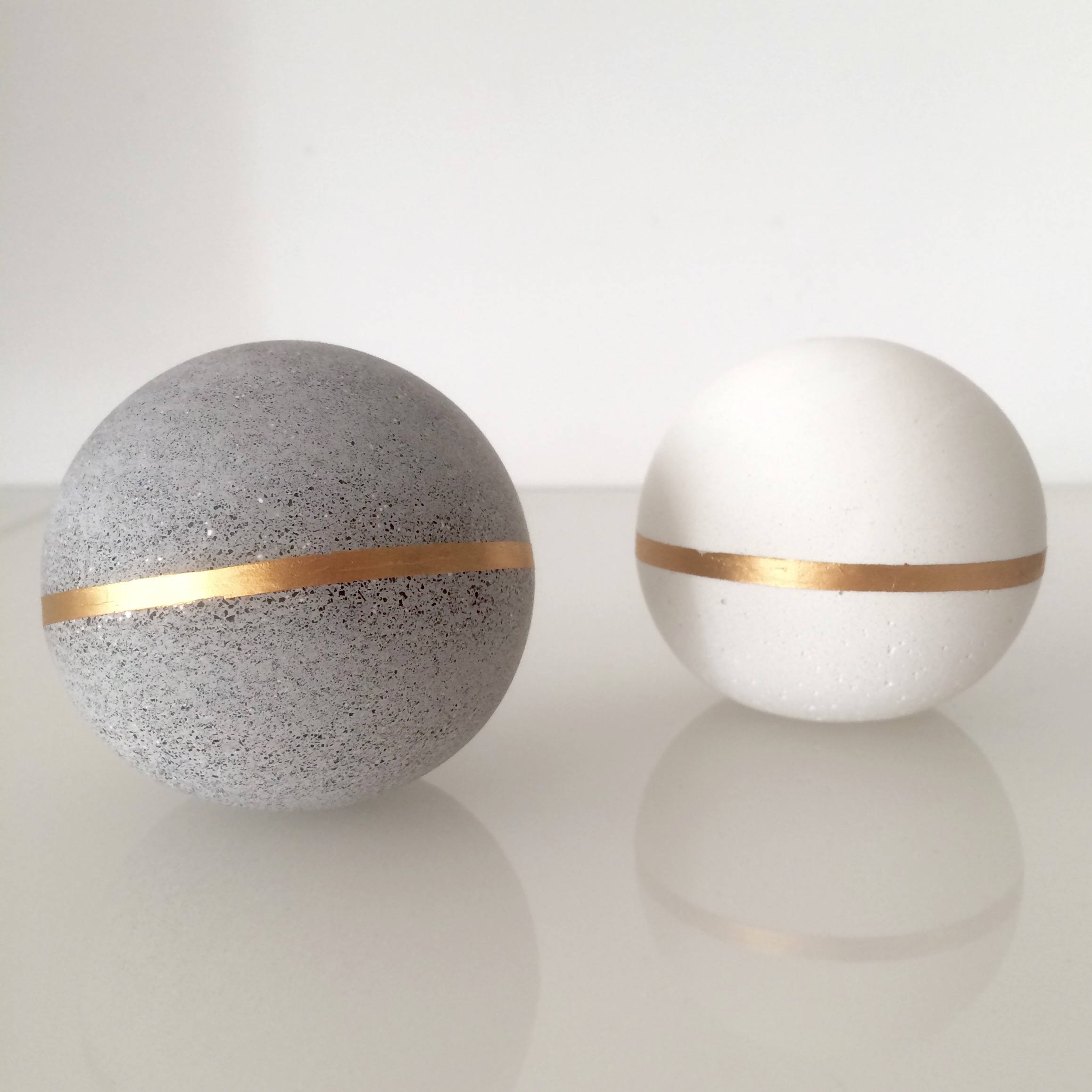 Geometric Concrete Copper Decor Sculptures 6cm, Concrete Sphere, pape…
