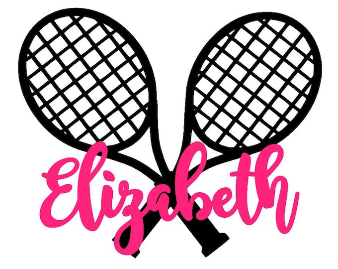 Tennis Name Decal Tennis Player Monogram Decal Sports Etsy