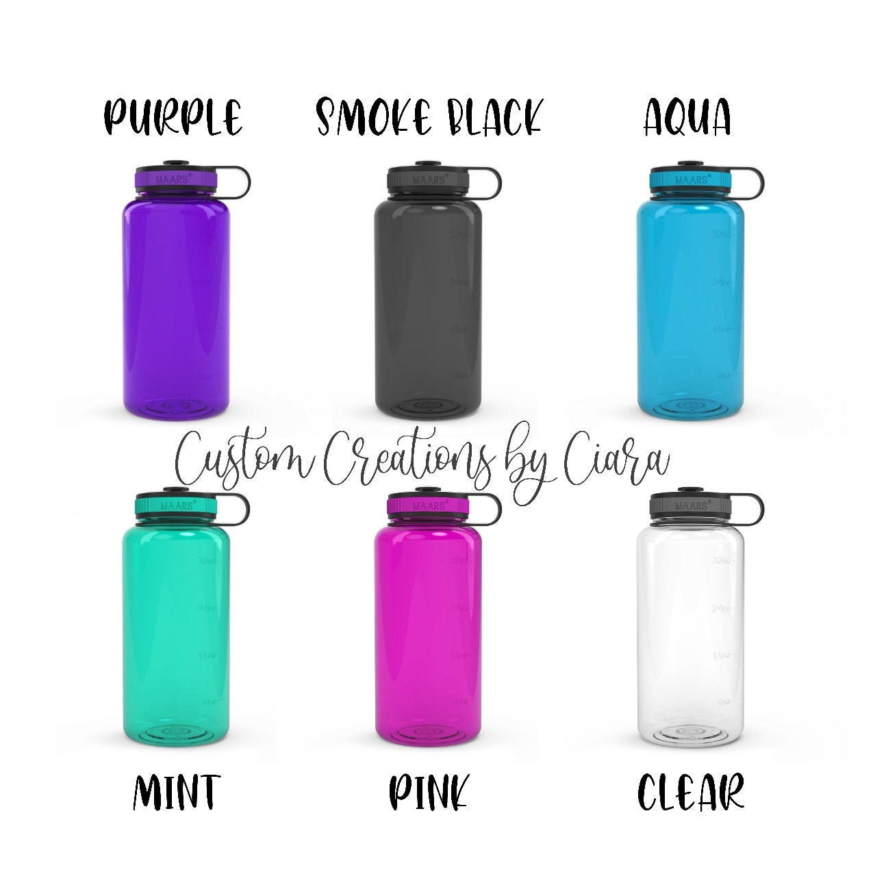 Custom 32 Oz Water Bottle Daily Motivation Monogram Etsy