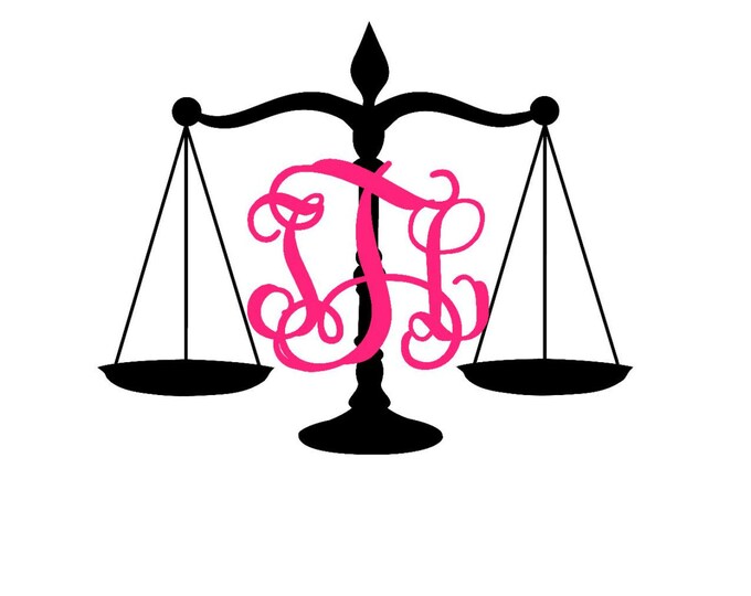 Justice Scales Monogram Decal Law Scales Monogram Etsy