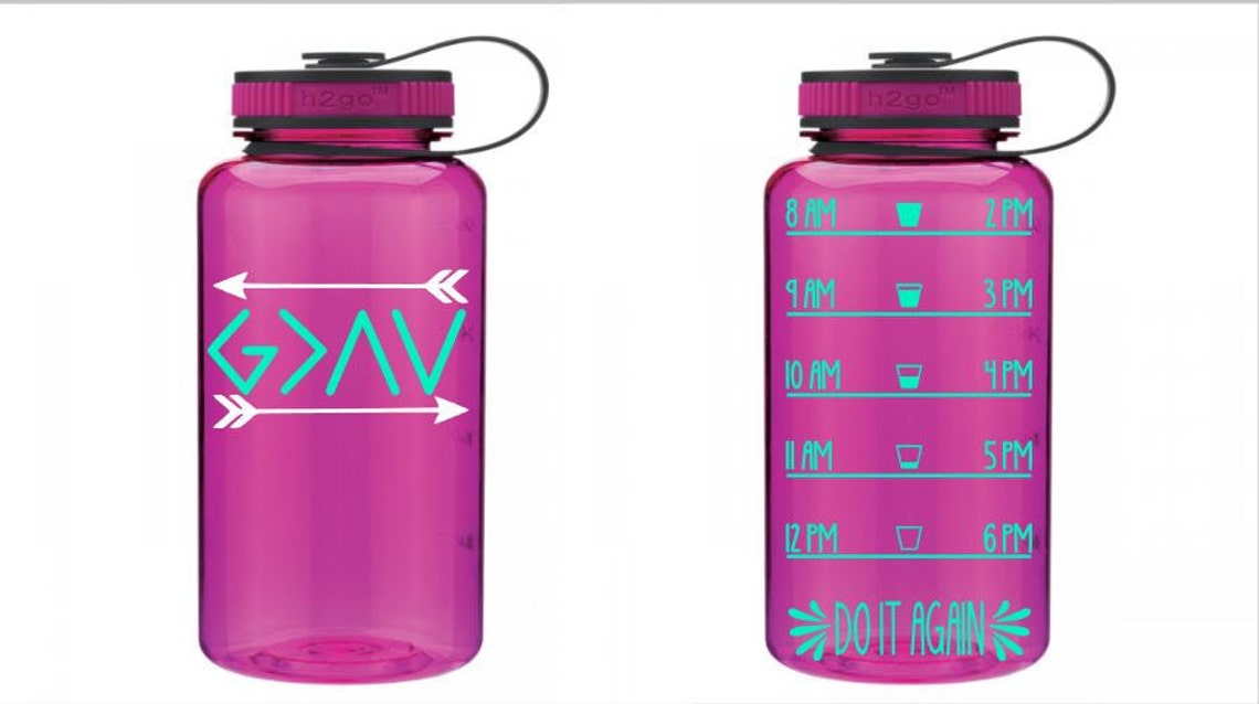 Custom 32 Oz Water Bottle Daily Motivation God is Greater Etsy