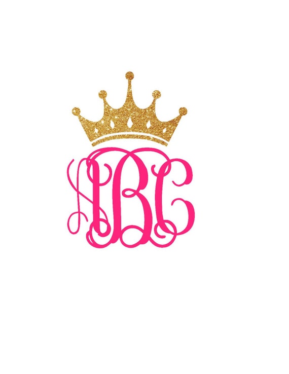 Download Monogram Crown Decal Full Crown Monogram Decal Princess | Etsy