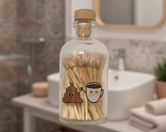 Coffee Lover Funny Gift Bathroom Matches Cute Gag Gift Best Friend Gift Match Bottle Pink Matches White Elephant Gift Valentine's Day Lover