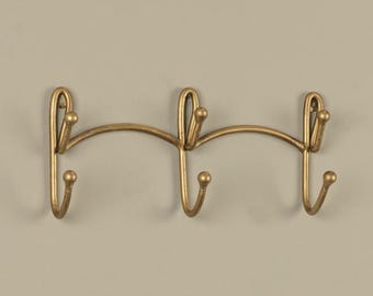 Gold Metal Wall Hook, Modern Cursive Hook, Minimalist Coat Hook, Entryway Wall Hook, Gold Metal Wall Hook, Home Organization Hook