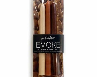 Velas cónicas delgadas Woodlands Brown, candelabros sumergidos a mano, mecha de algodón, antigoteo, sin perfume, sin humo, 8" 10", decoración Cottagecore, regalo